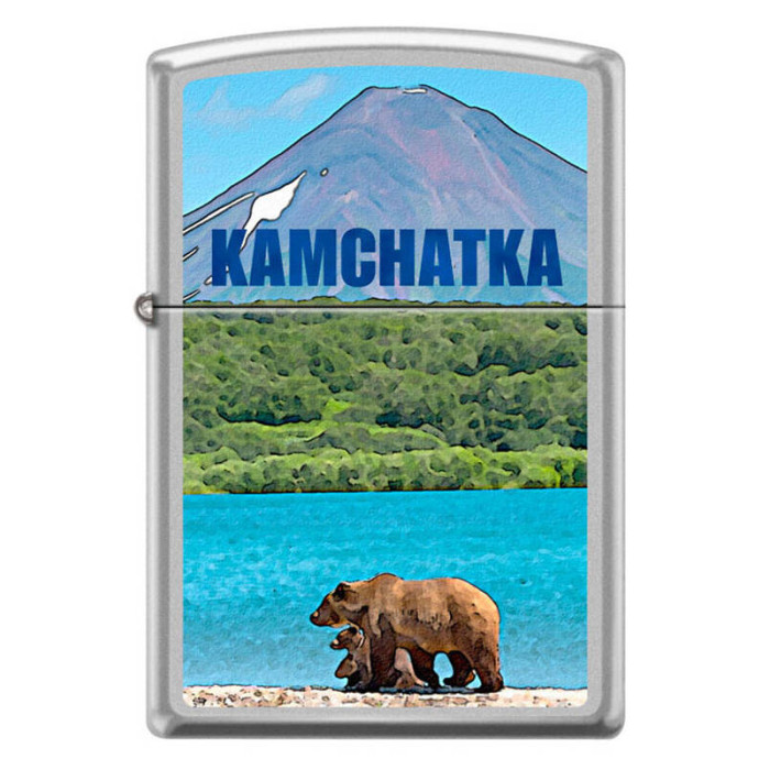 Зажигалка ZIPPO Камчатка Satin Chrome