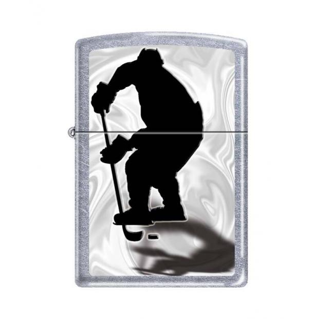 Зажигалка ZIPPO Хоккеист Street Chrome  207 HOCKEY