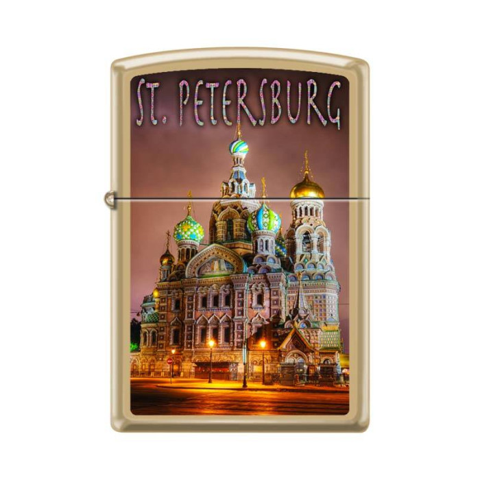 Зажигалка ZIPPO Храм Спаса-на-Крови High Polish Brass