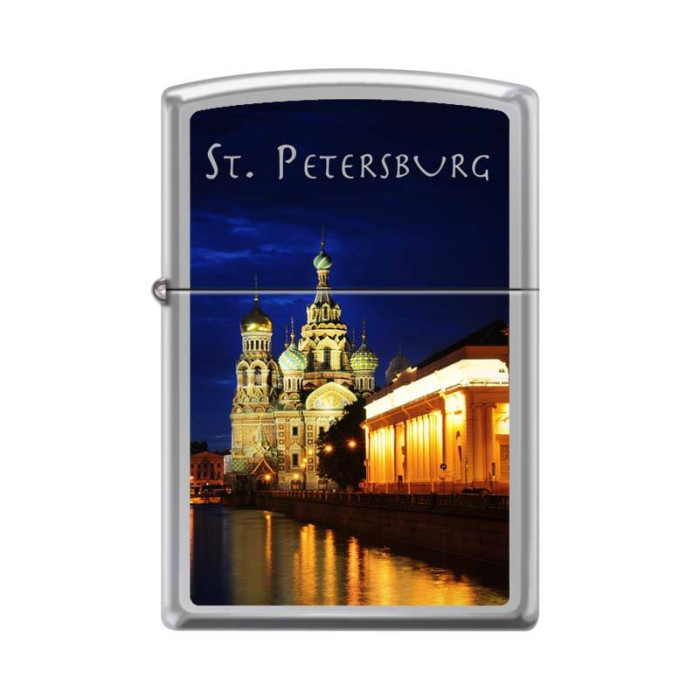 Зажигалка ZIPPO Храм Спаса-на-Крови High Polish Chrome