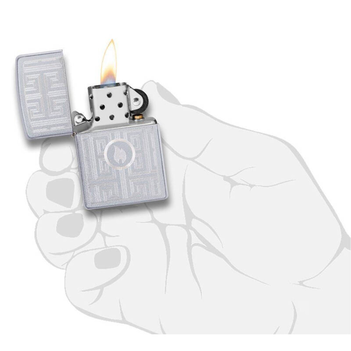 Зажигалка ZIPPO Labyrinth Satin Chrome 5