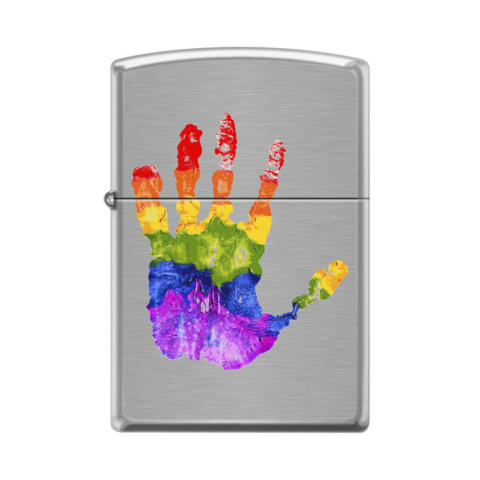 Зажигалка ZIPPO Ладонь Brushed Chrome