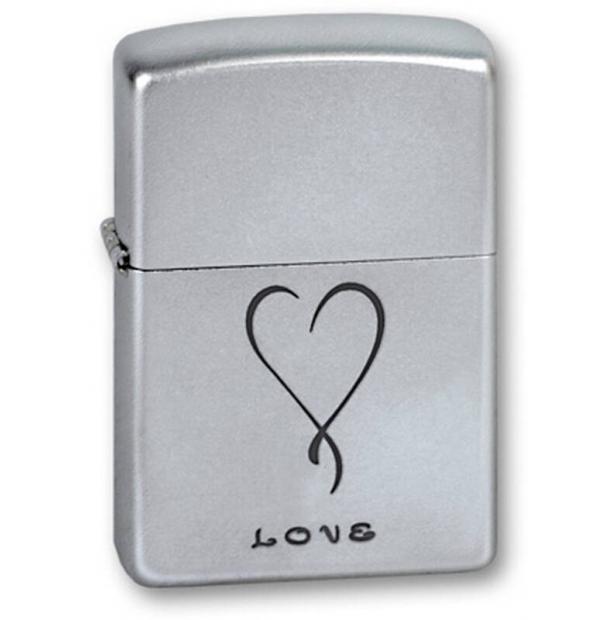 Зажигалка ZIPPO Love Satin Chrome  205 LOVE