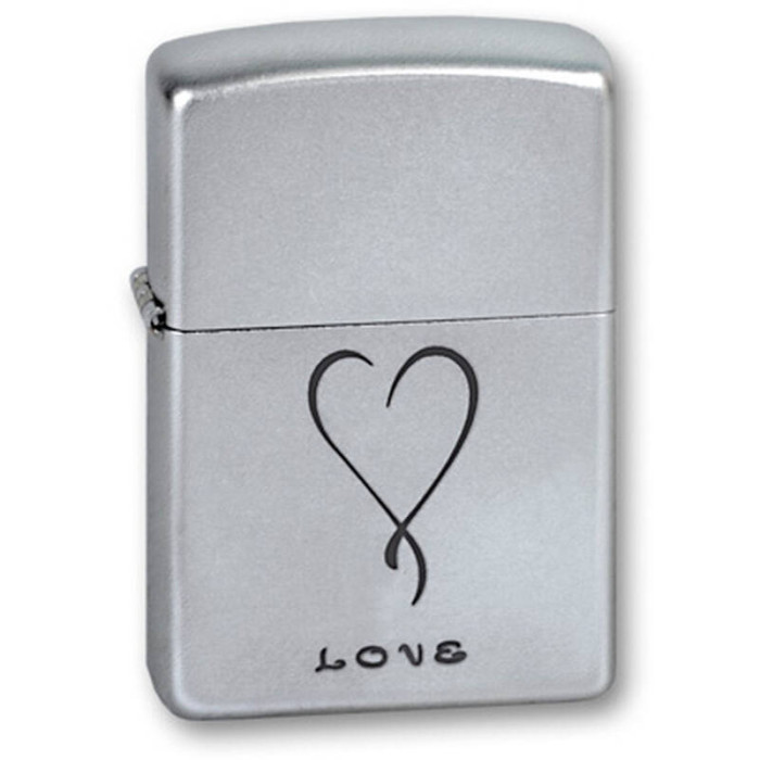 Зажигалка ZIPPO Love Satin Chrome