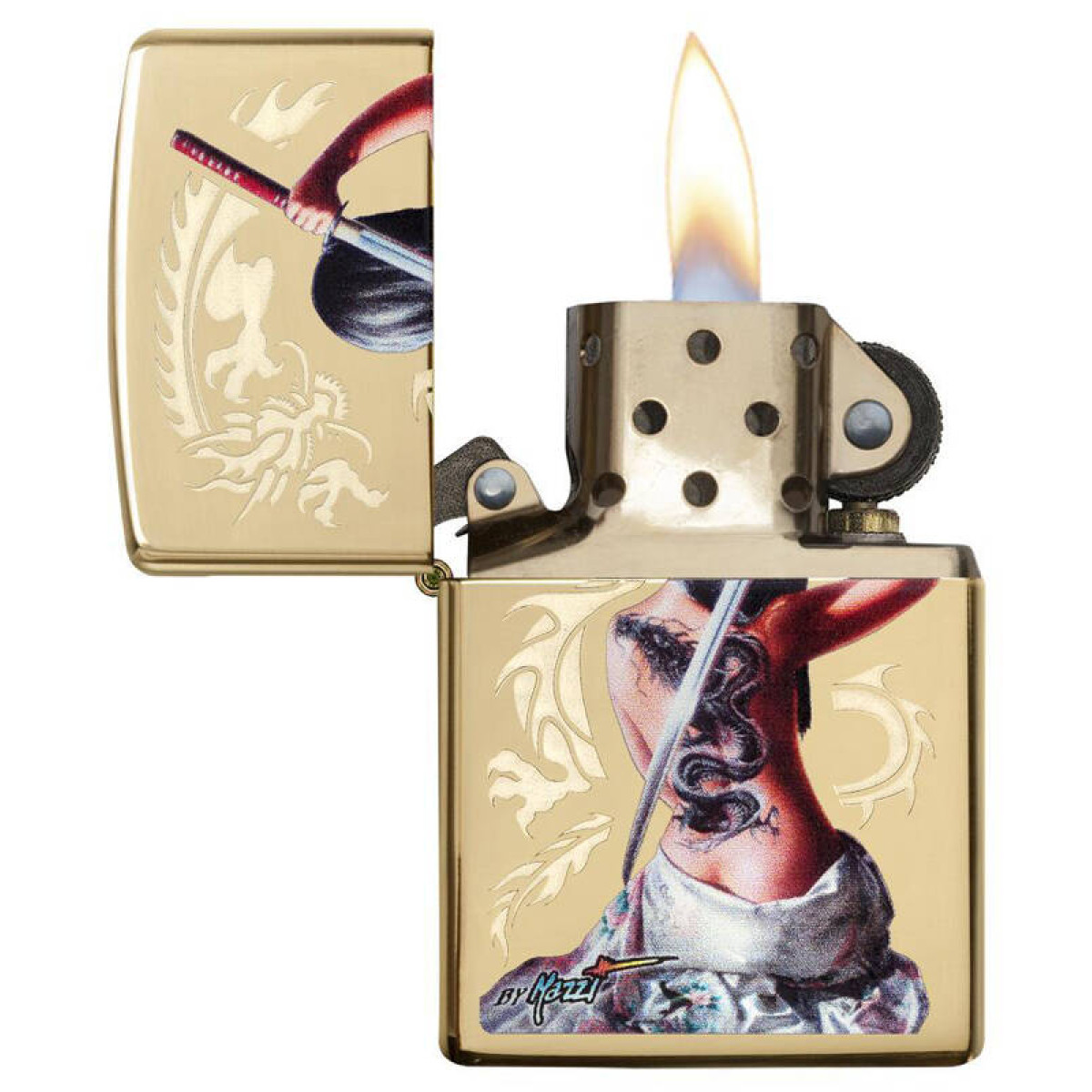 Зажигалка ZIPPO Mazzi High Polish Brass 2