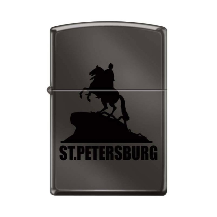 Зажигалка ZIPPO Медный всадник Black Ice