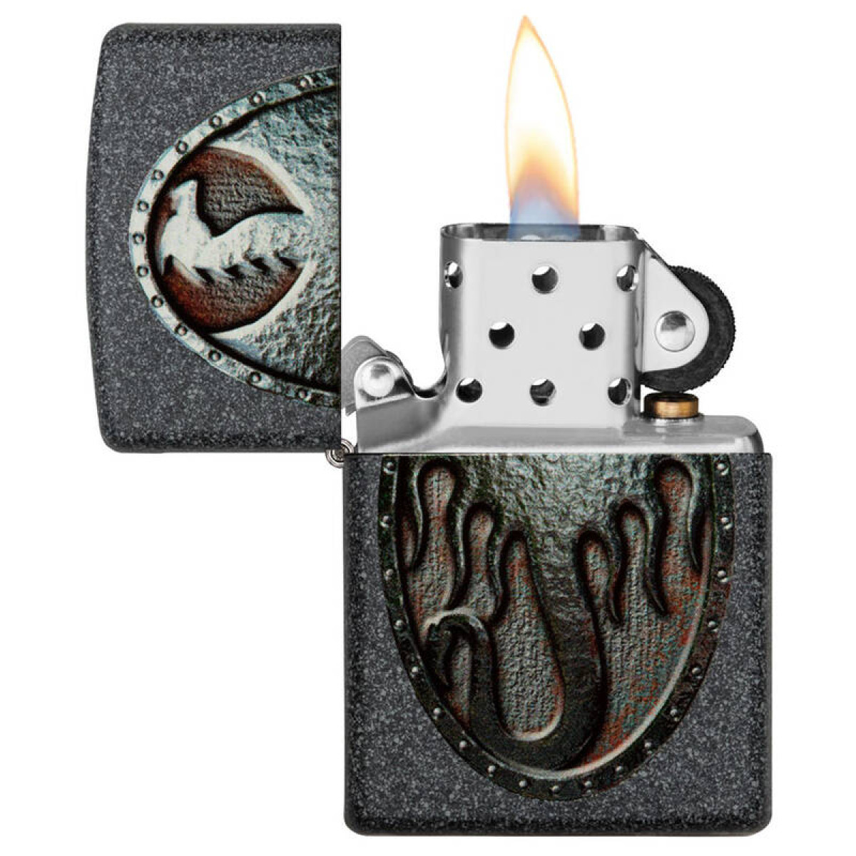 Зажигалка ZIPPO Metal Dragon Shield Design Iron Stone 49072 5