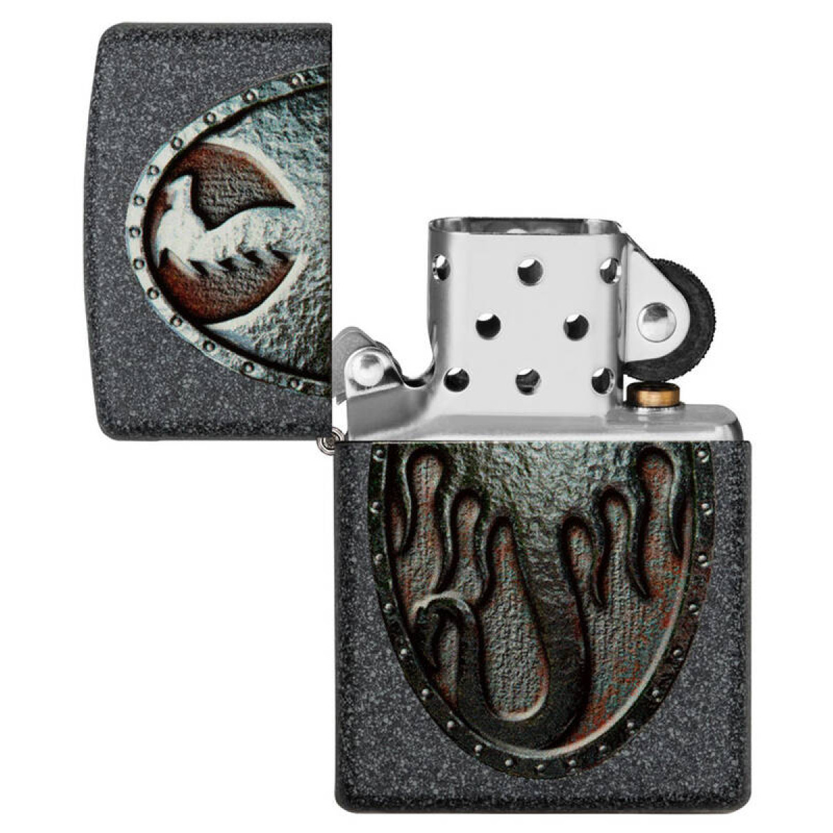 Зажигалка ZIPPO Metal Dragon Shield Design Iron Stone 49072 4