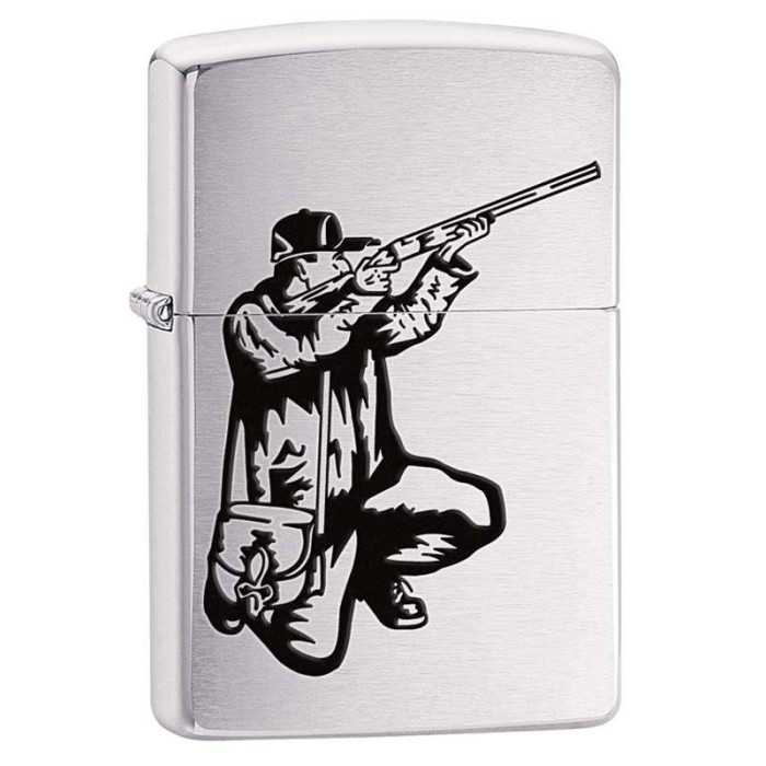 Зажигалка ZIPPO Охотник Brushed Chrome