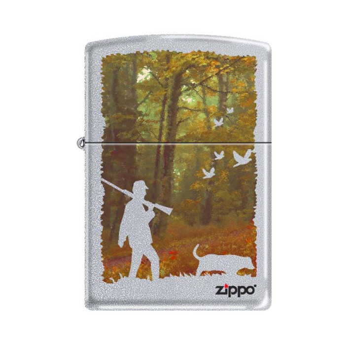 Зажигалка ZIPPO Осенняя охота Satin Chrome
