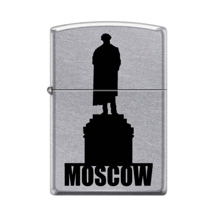 Зажигалка ZIPPO Памятник Пушкину Street Chrome