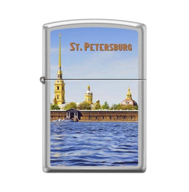 Зажигалка ZIPPO Петропавловская крепость Satin Chrome  205 PETER PAUL