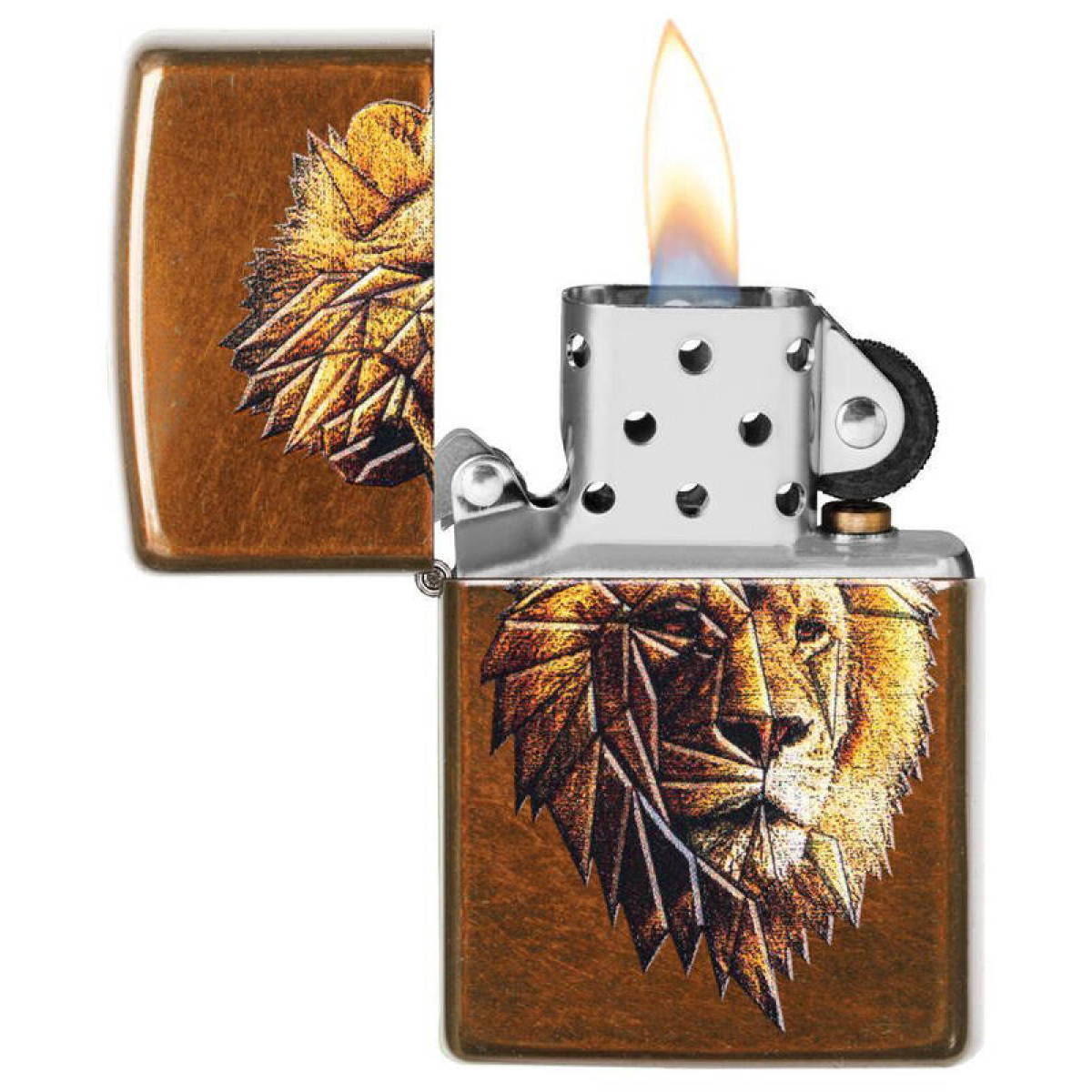 Зажигалка ZIPPO Polygonal Lion Toffee 2