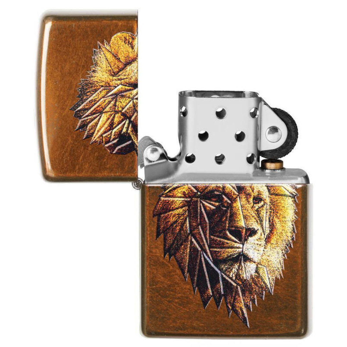 Зажигалка ZIPPO Polygonal Lion Toffee 3