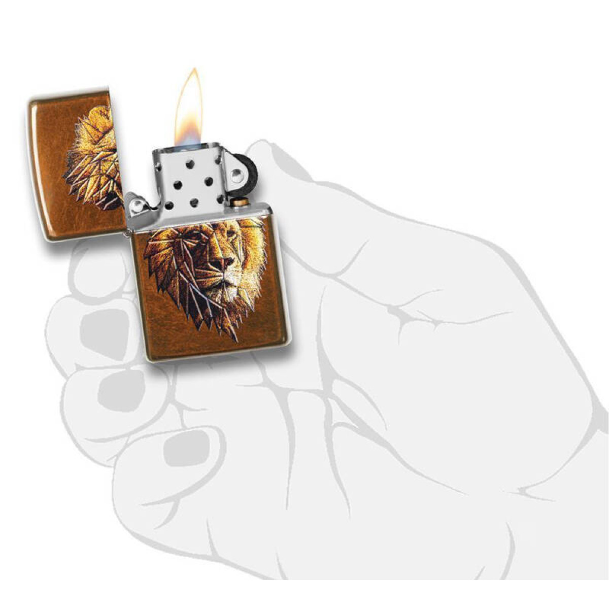 Зажигалка ZIPPO Polygonal Lion Toffee 5