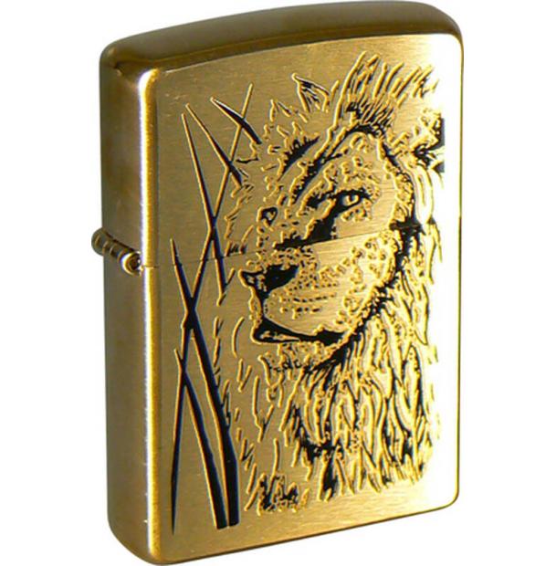 Зажигалка ZIPPO Proud Lion Brushed Brass  204B Proud Lion