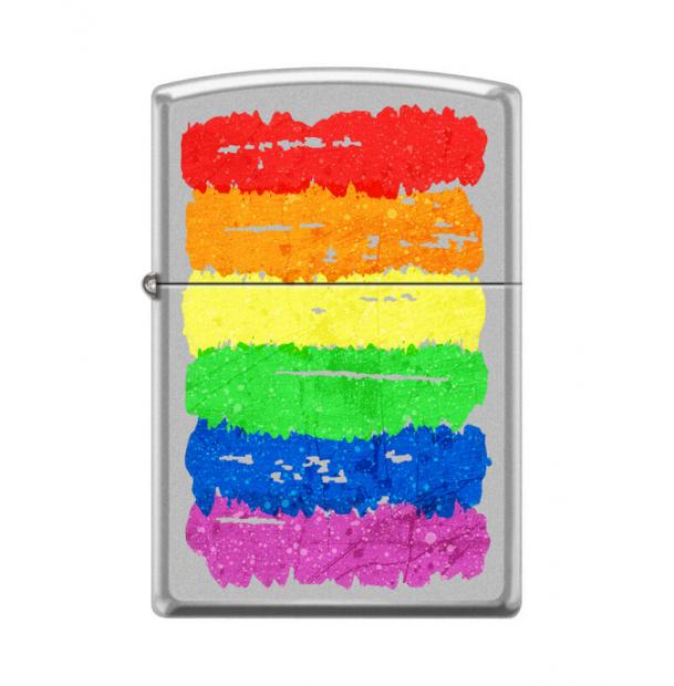 Зажигалка ZIPPO Радуга Satin Chrome 205_rainbow