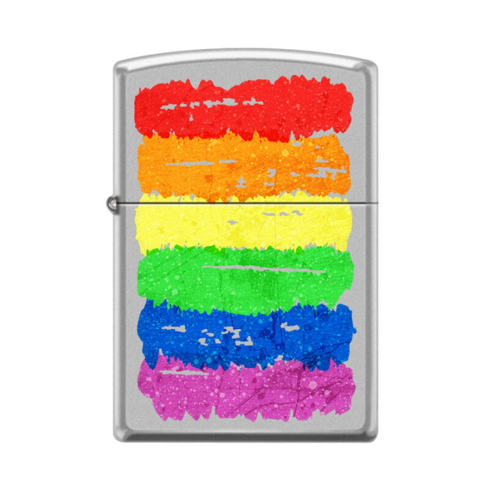 Зажигалка ZIPPO Радуга Satin Chrome