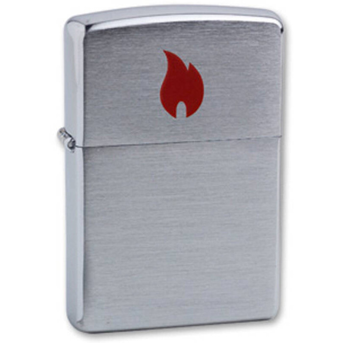 Зажигалка ZIPPO Red Flame Brushed Chrome