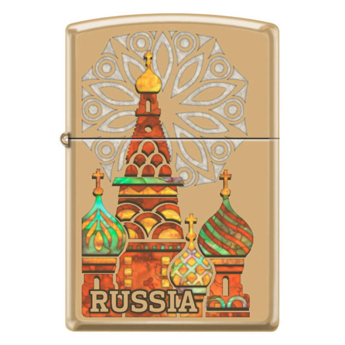 Зажигалка ZIPPO Россия High Polish Brass