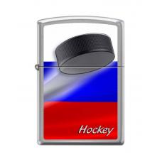 Зажигалка ZIPPO Российский хоккей Brushed Chrome мм