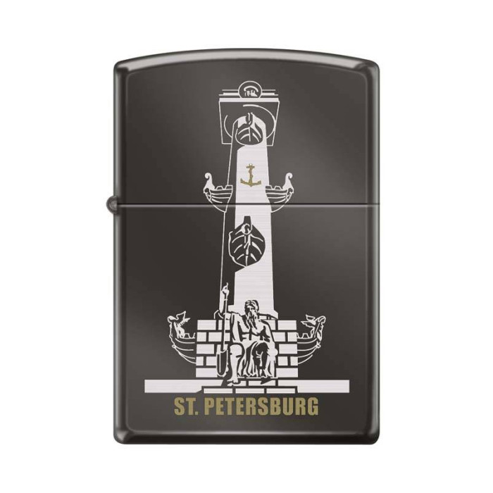 Зажигалка ZIPPO Ростральная колонна Black Ice
