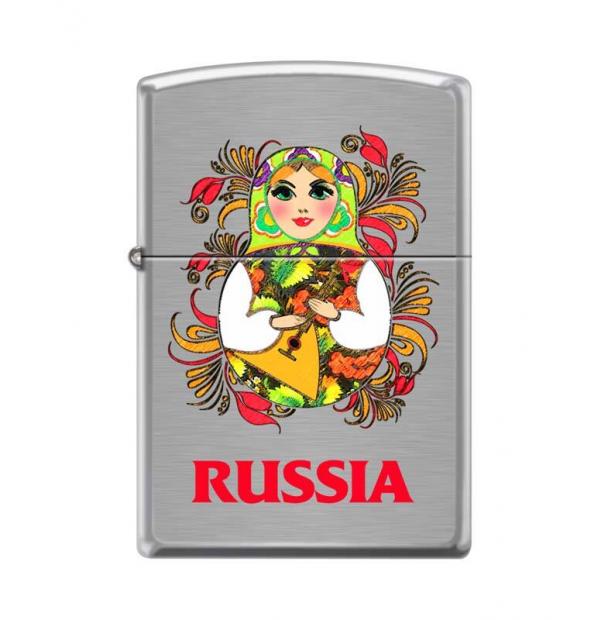 Зажигалка ZIPPO Русская Матрёшка Brushed Chrome  200 MATROSHKA DOLL 2