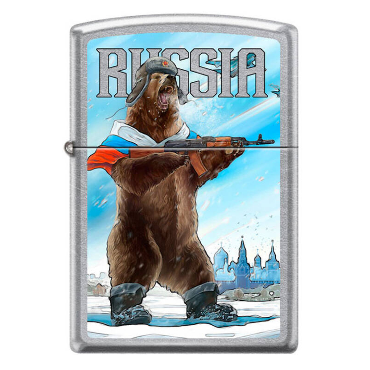 Зажигалка ZIPPO Русский медведь Street Chrome 1