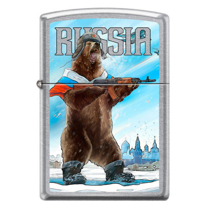 Зажигалка ZIPPO Русский медведь Street Chrome