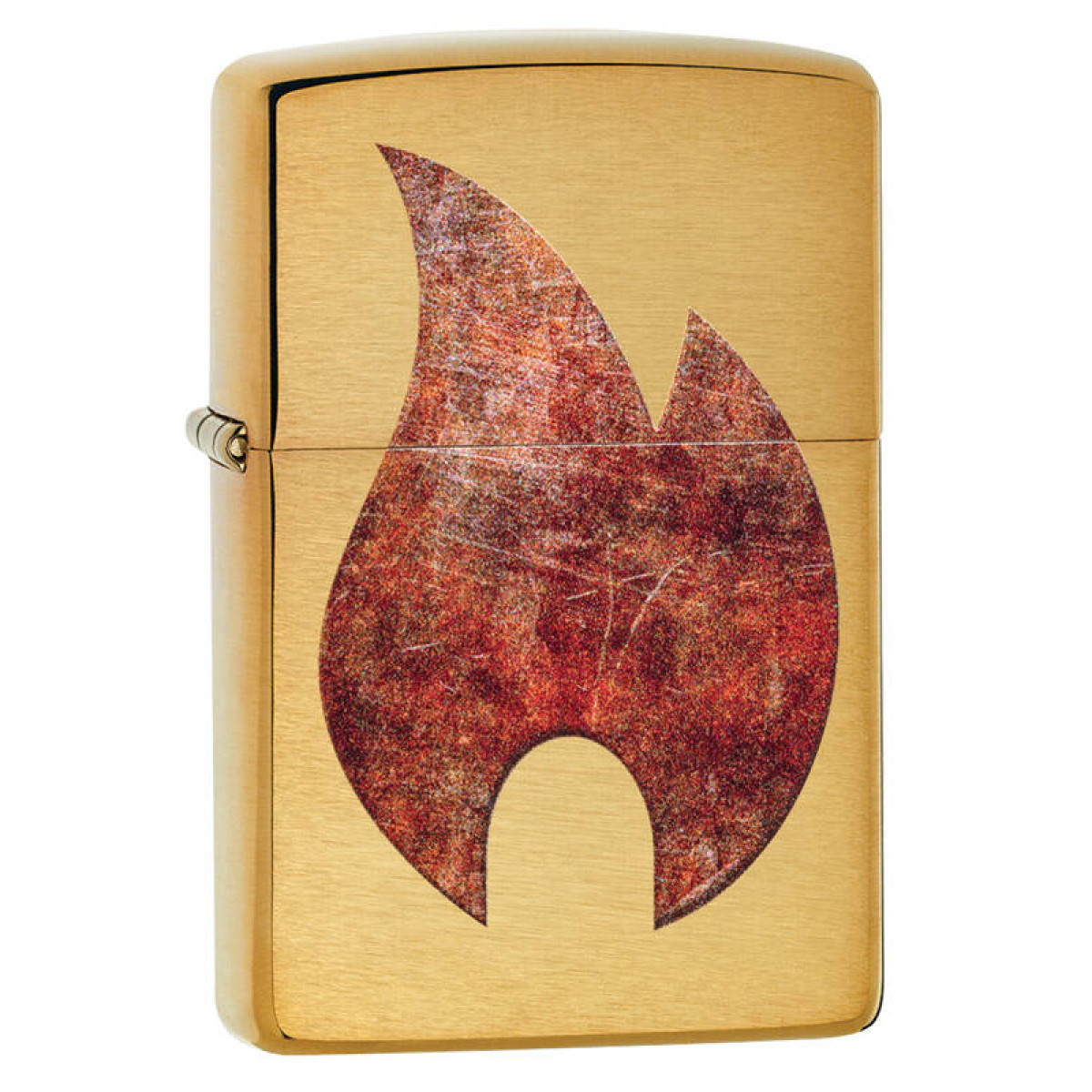 Зажигалка ZIPPO Rusty Flame Brushed Brass 1