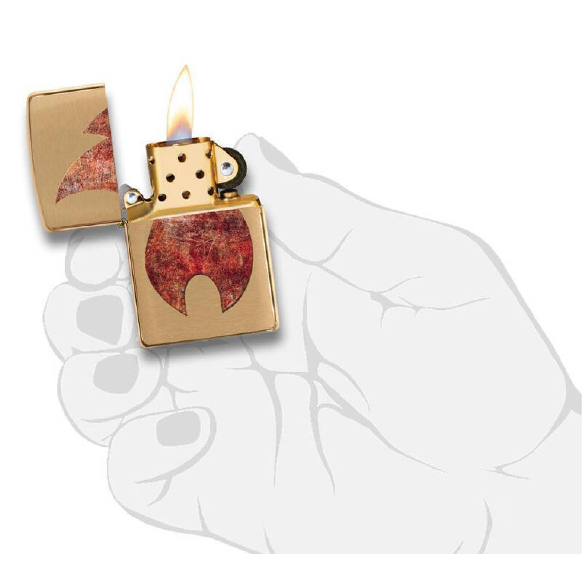 Зажигалка ZIPPO Rusty Flame Brushed Brass 2