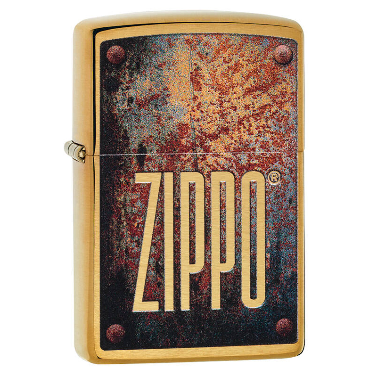 Зажигалка ZIPPO Rusty Plate Brushed Brass 1