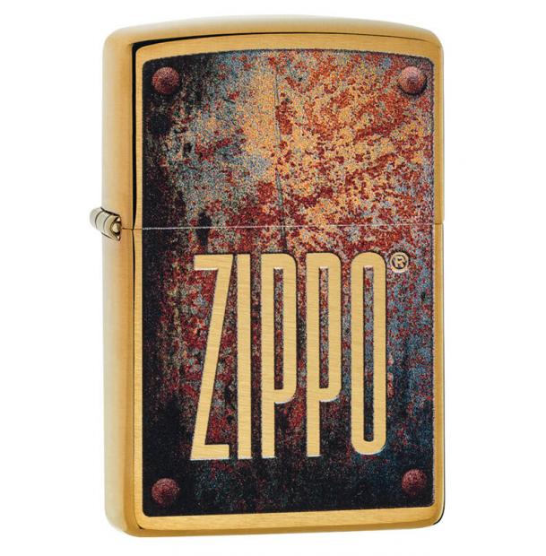 Зажигалка ZIPPO Rusty Plate Brushed Brass  29879