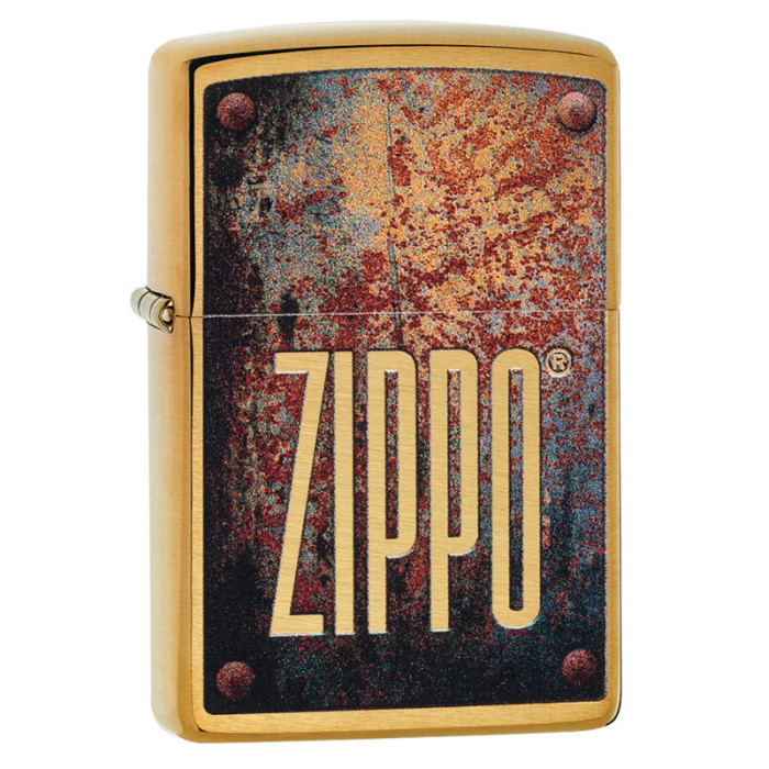 Зажигалка ZIPPO Rusty Plate Brushed Brass