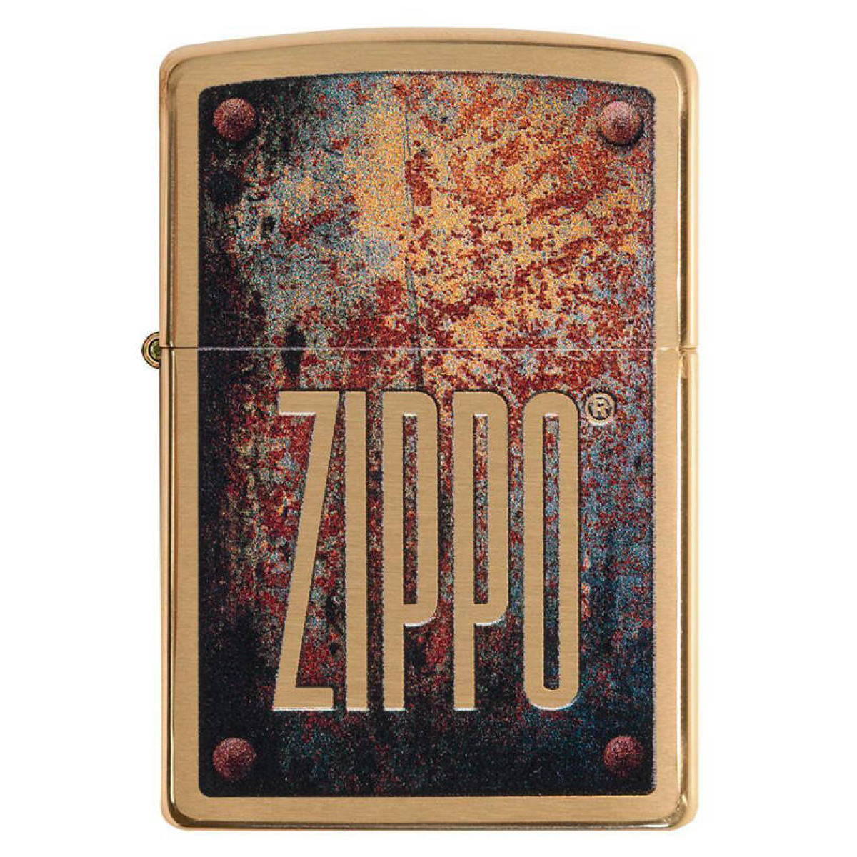 Зажигалка ZIPPO Rusty Plate Brushed Brass 4