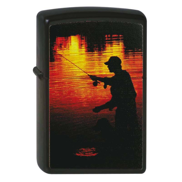Зажигалка ZIPPO Рыбак Black Matte