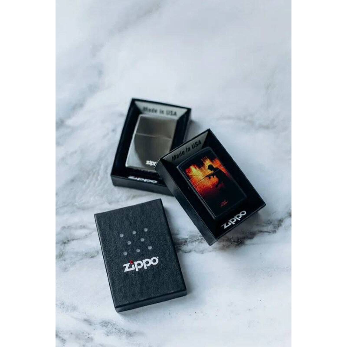 Зажигалка ZIPPO Рыбак Black Matte 6