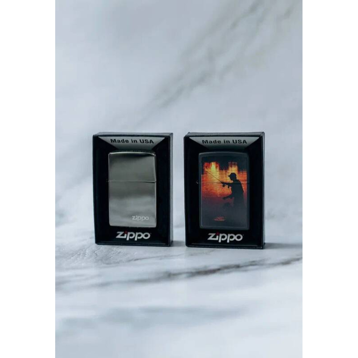 Зажигалка ZIPPO Рыбак Black Matte 5
