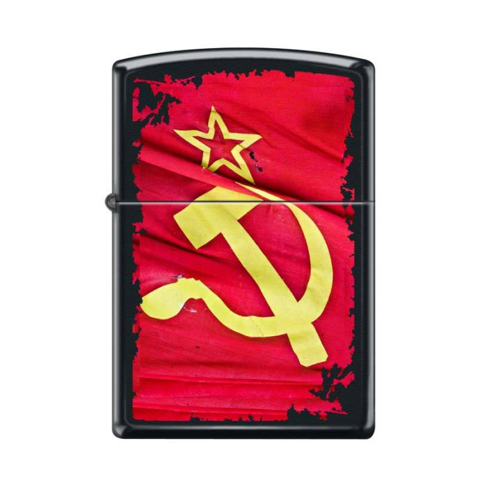 Зажигалка ZIPPO Серп и Молот Black Matte