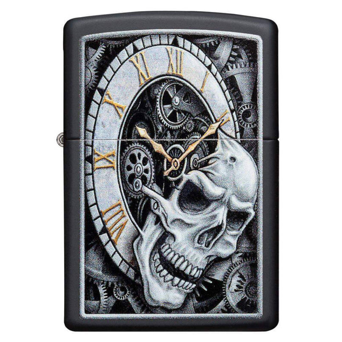 Зажигалка ZIPPO Skull Clock Black Matte 4