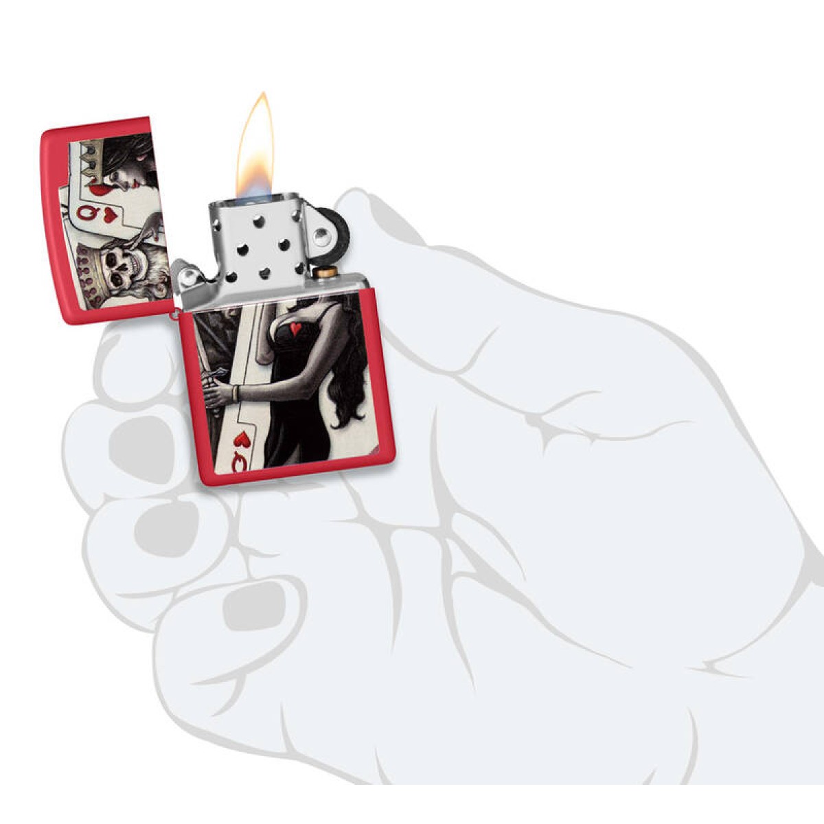Зажигалка ZIPPO Skull King Queen Beauty 48624 2