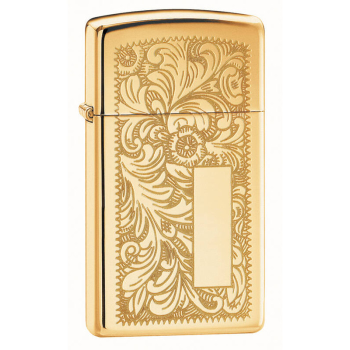 Зажигалка ZIPPO Slim Venetian High Polish Brass