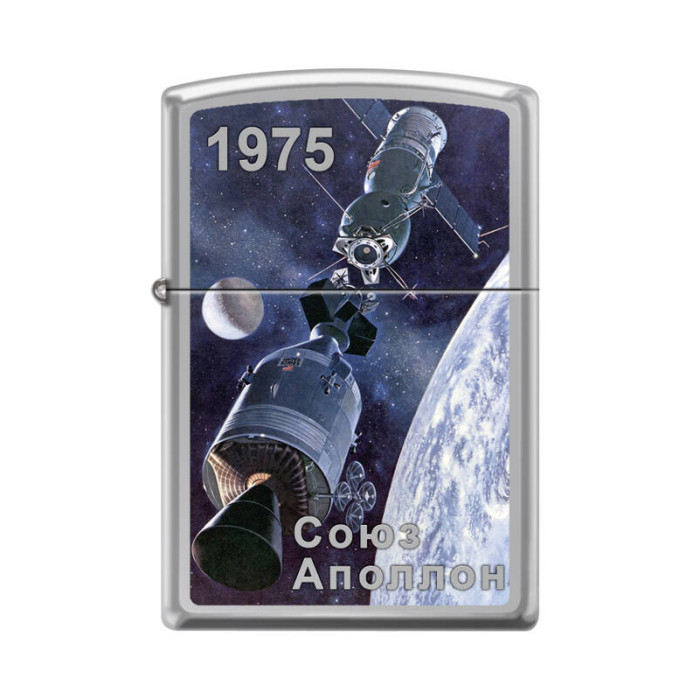 Зажигалка ZIPPO Союз-Аполлон High Polish Chrome