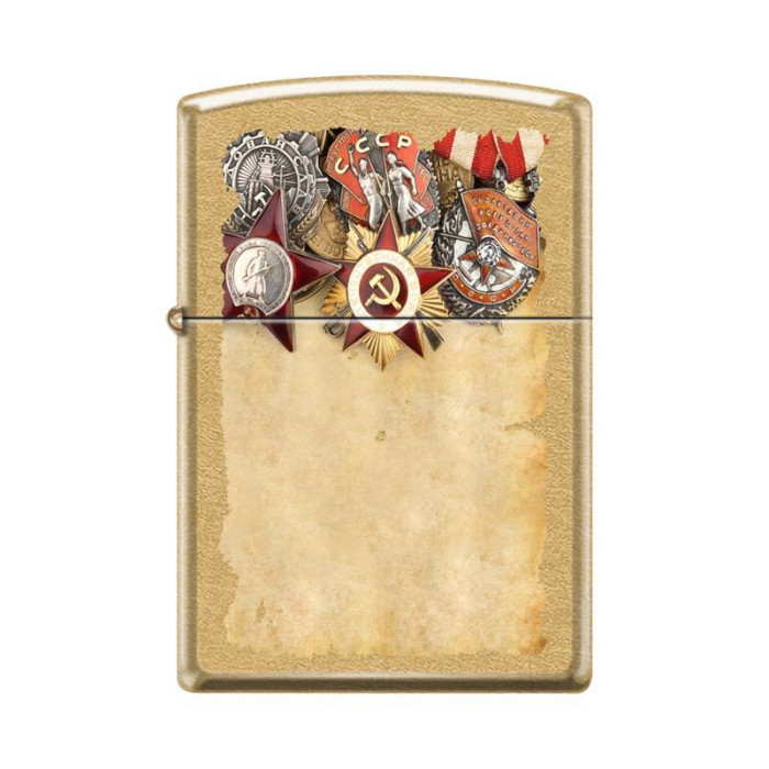 Зажигалка ZIPPO Советские ордена Gold Dust