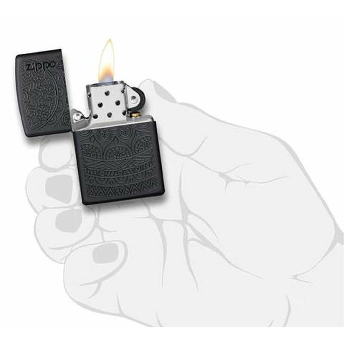 Зажигалка ZIPPO Tone on Tone Design Black Matte 29989 3