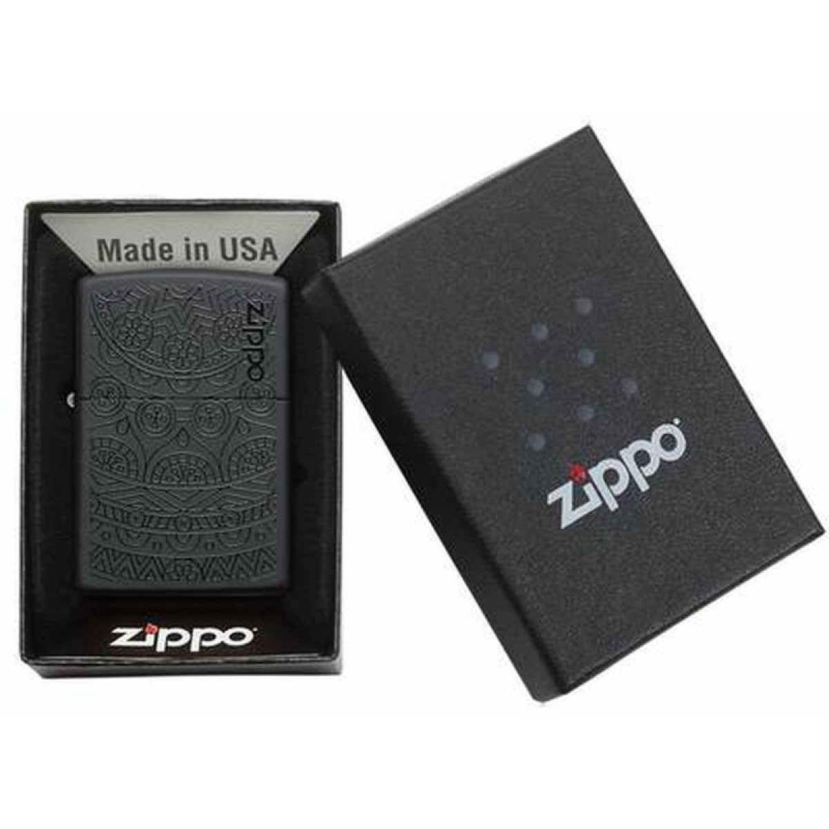 Зажигалка ZIPPO Tone on Tone Design Black Matte 29989 4