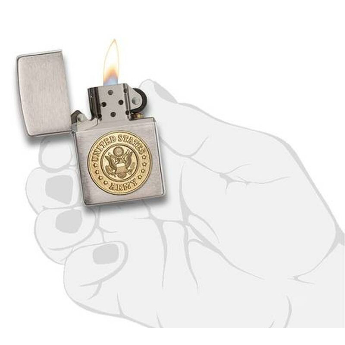 Зажигалка ZIPPO U.S. Army Brushed Chrome 5