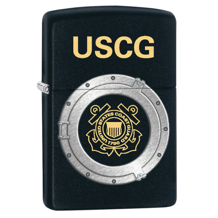 Зажигалка ZIPPO USCG Black Matte черный