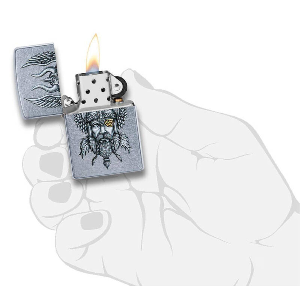 Зажигалка ZIPPO Viking Warrior Street Chrome 5