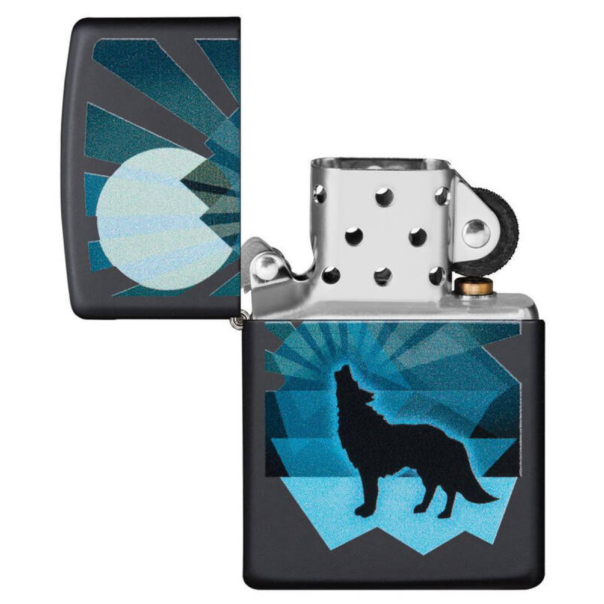 Зажигалка ZIPPO Wolf and Moon Black Matte 3